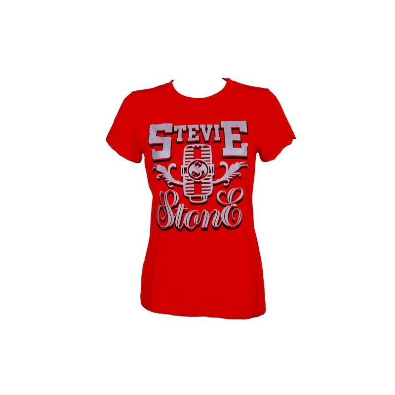 Stevie Stone - Red Silver Mic Ladies T-Shirt