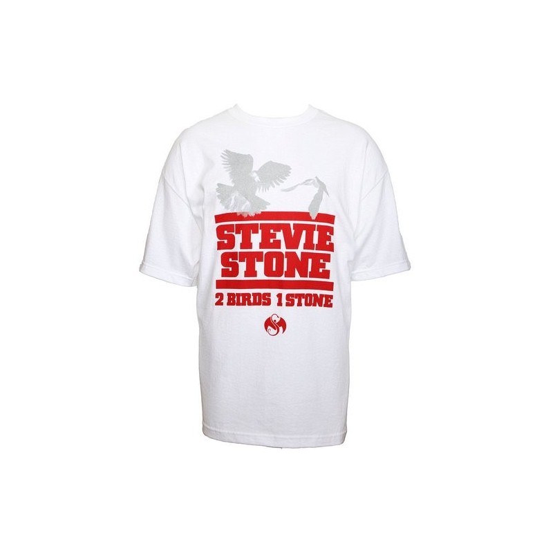 Stevie Stone - White 2 Birds 1 Stone Presale T-Shirt