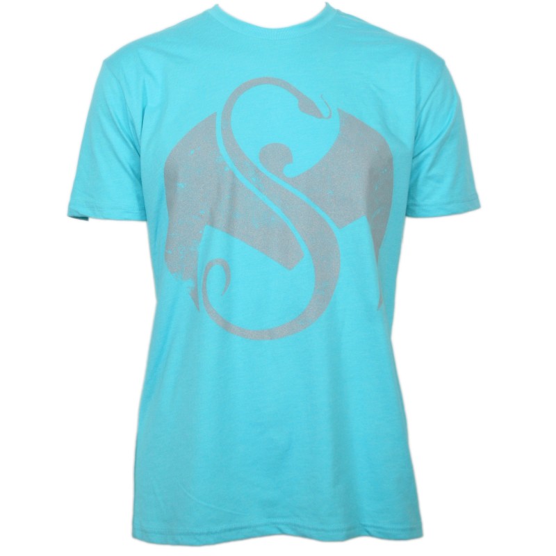 Strange Music - Tahiti Blue Snake & Bat Logo w/Reflective Paint Luxury Blend T-Shirt