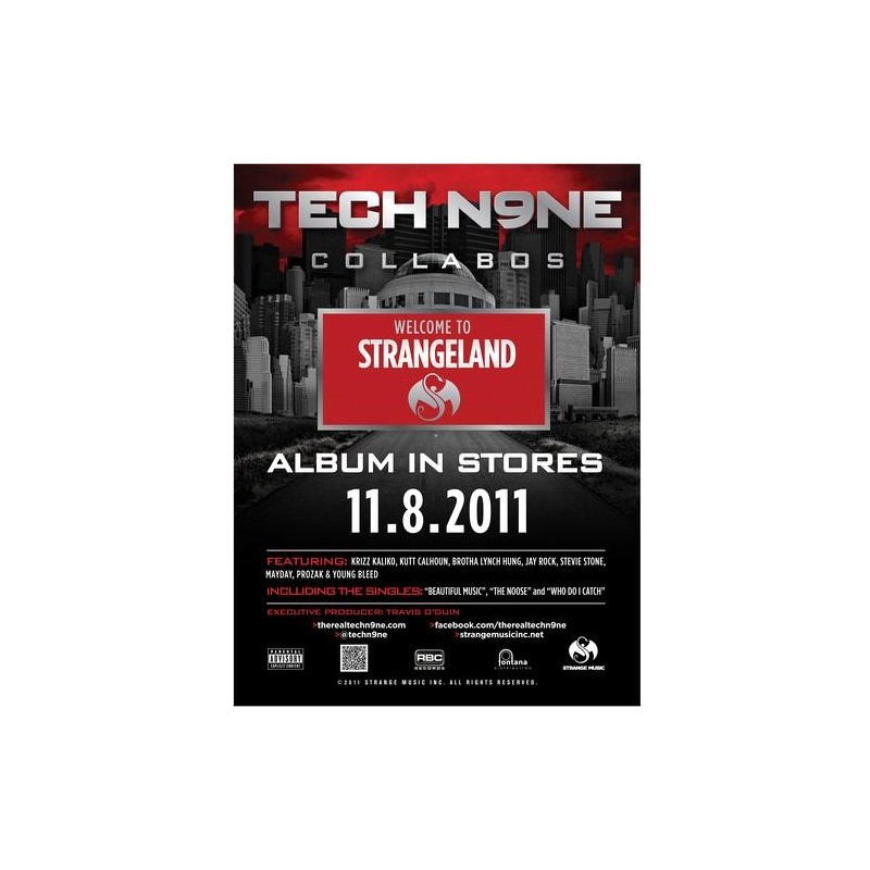 Tech N9ne Collabos - Welcome to Strangeland Poster 18" x 24"